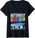 Womens Motor Boats Birthday Crew Captain Speed Boat Owner Motorboat V Neck Apparel Streetwear Style US Top Pick