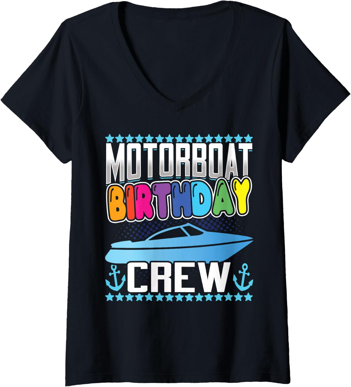 Womens Motor Boats Birthday Crew Captain Speed Boat Owner Motorboat V Neck Apparel Streetwear Style US Top Pick