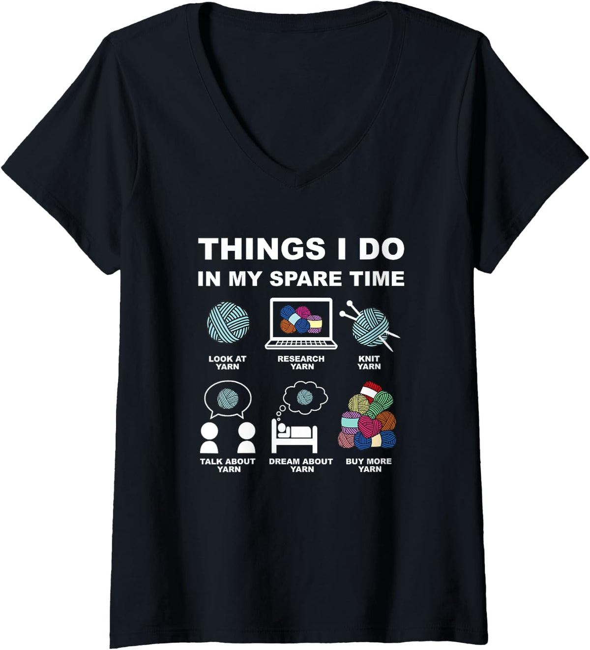 Womens Yarn Things I Do In My Spare Time Knitting Yarn V-Neck Yarn Supply | Trending 2025 | High CTR Title