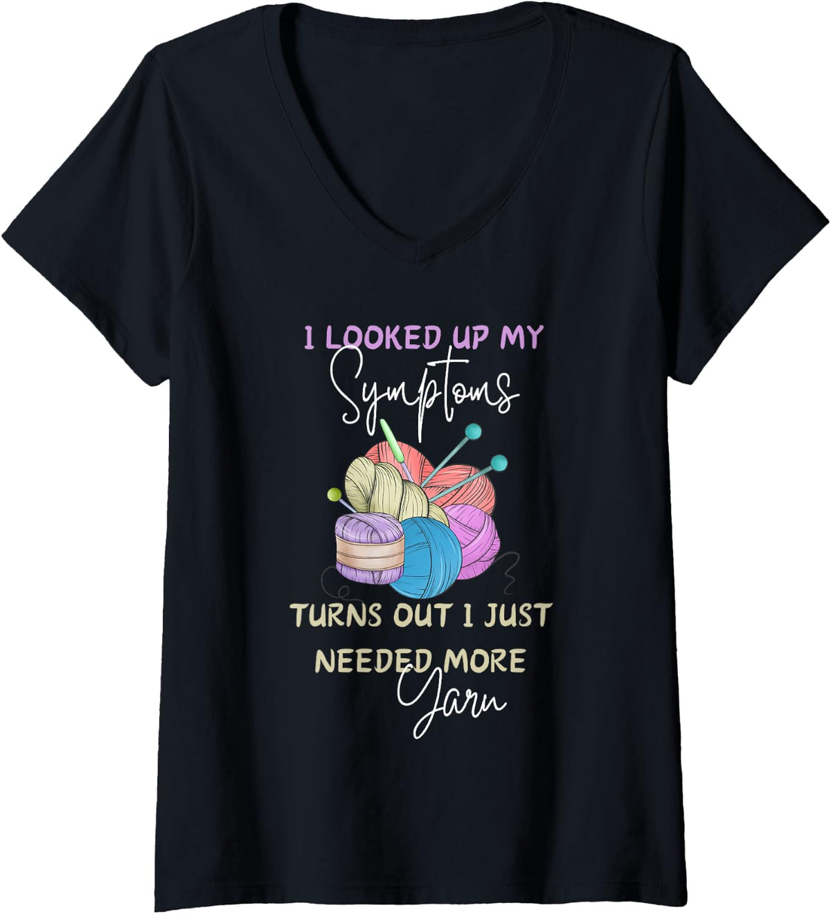 Womens Funny Knitting Tee Yarn Lover Cute Crafty Knitter V-Neck T-Shirt | Premium Quality | High CTR Title