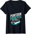 Womens Pontoon Princess Boat Pantooning Captain Lover V Neck Apparel Premium Print Hot Right Now