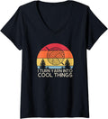 Womens I Turn Yarn Into Cool Things Funny Crochet Yarn Gift V-Neck Yarn Supply | Viral US Pick | Customer Favorite