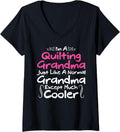 Womens Quilt Shirts Quilting Grandma Tees Yarn Women Hobby Quilter V-Neck T-Shirt | Premium Quality | High CTR Title