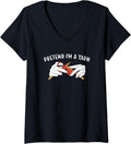 Womens Pretend I'm A Yarn Knitting V-Neck Yarn Supply | Trending 2025 | Best Seller Choice