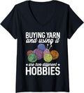 Womens Crocheter Knitting Yarn Enthusiasts Funny Crocheting V-Neck Yarn Supply | Premium Quality | Perfect for Crafters
