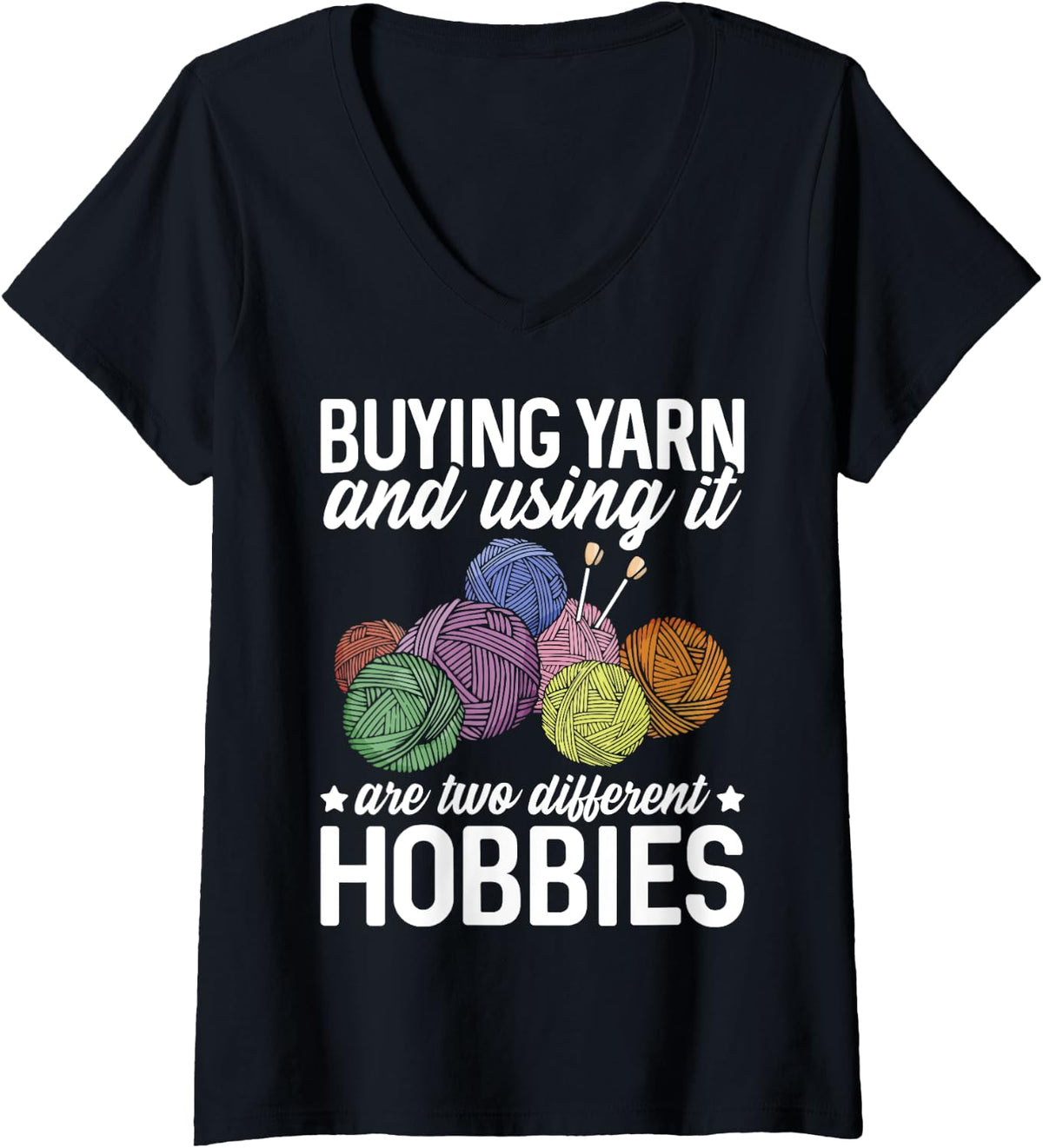 Womens Crocheter Knitting Yarn Enthusiasts Funny Crocheting V-Neck Yarn Supply | Premium Quality | Perfect for Crafters