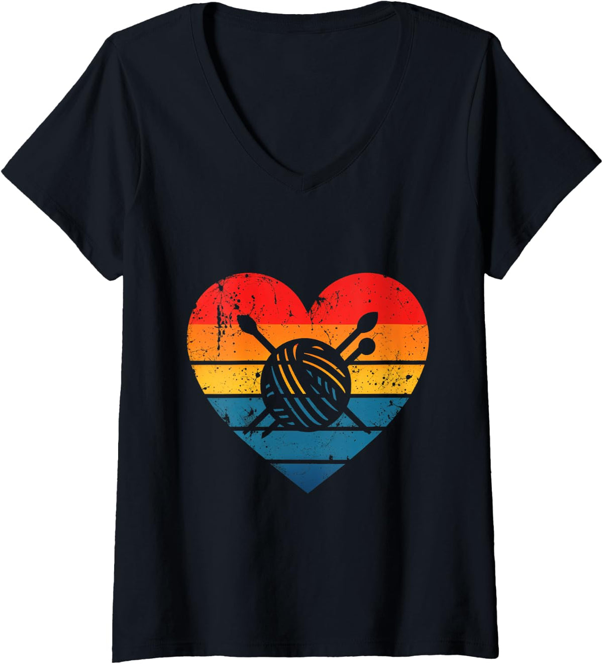 Womens Love Yarn Knitting Crochet Heart Yarn Crafts Knitter V-Neck Yarn Supply | Top Rated | High CTR Title
