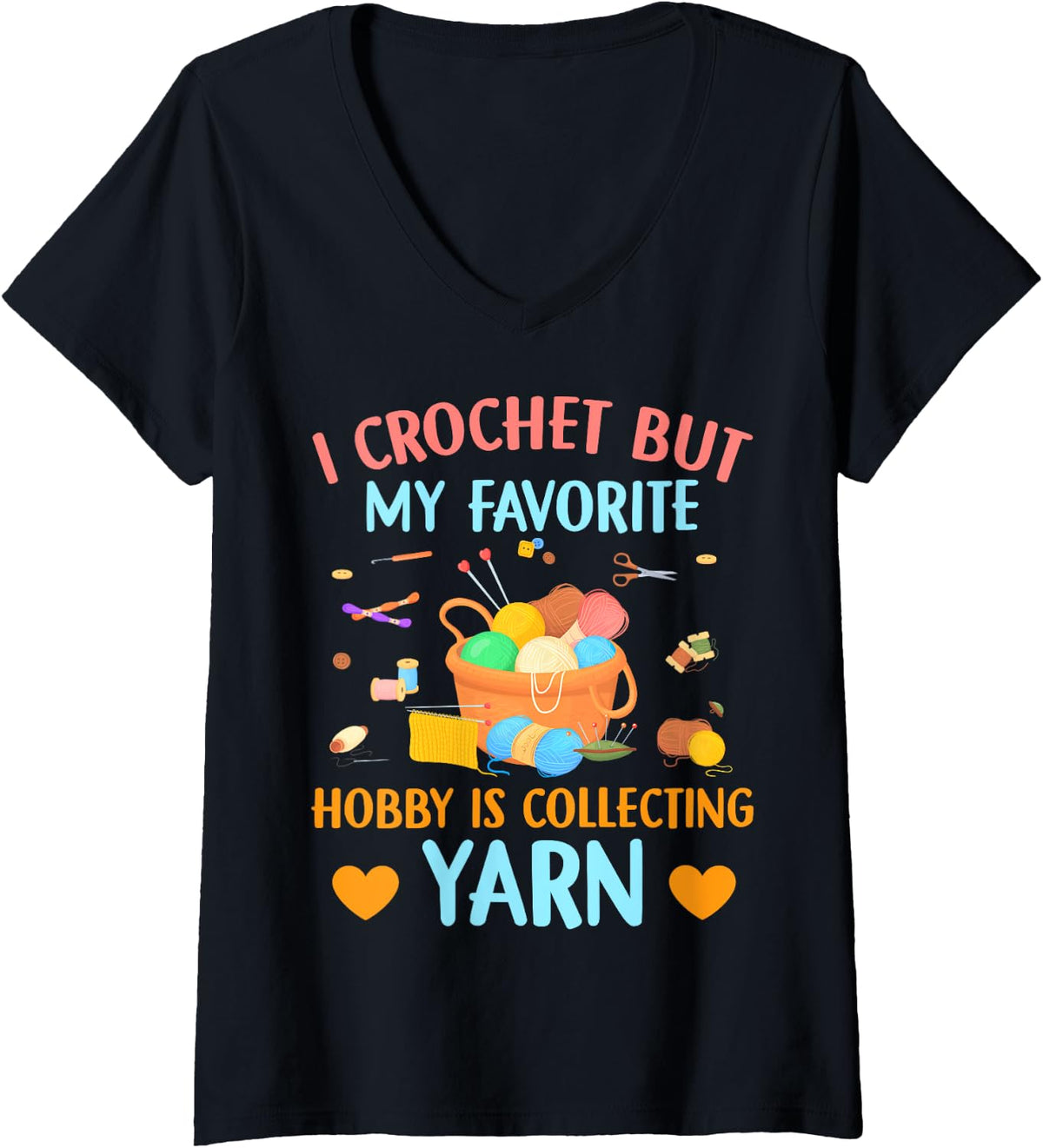 Womens Crochet Yarn knitter Lover Yarn Basket Knitting Needle Yarn V-Neck Yarn Supply | Premium Quality | Perfect for...