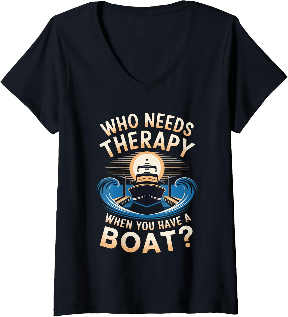 Womens Boating Boat Captain Boat Life Yacht Sailing for Men Women V Neck Apparel Comfort Fit US Top Pick