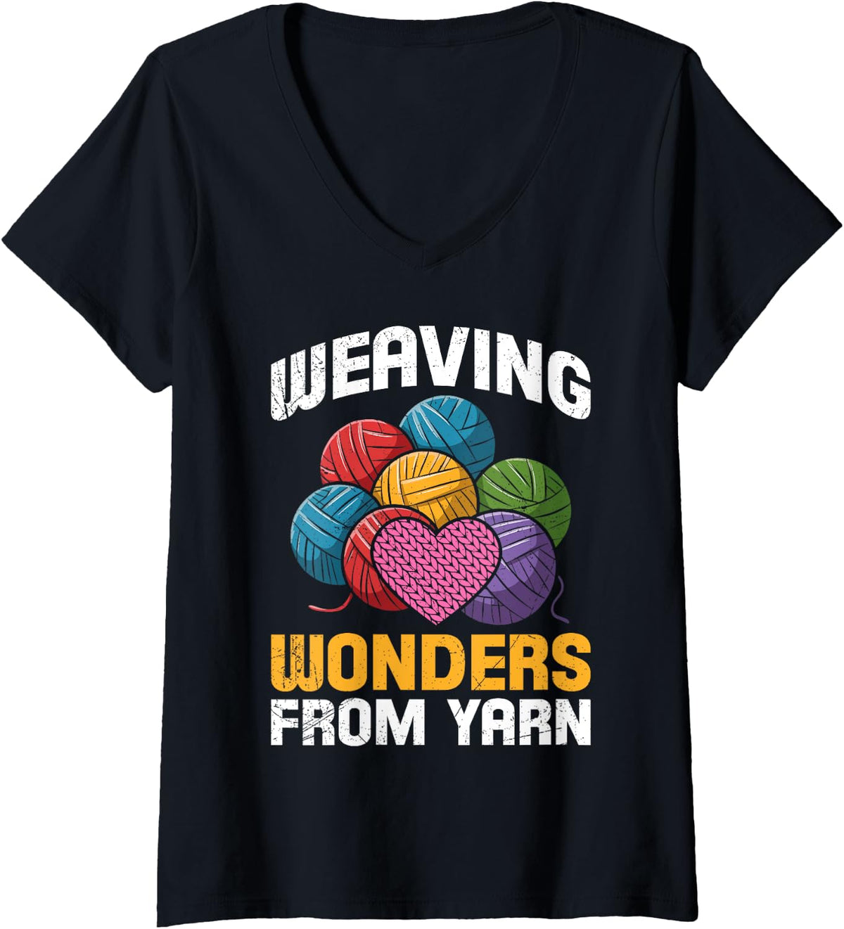 Womens Yarn Collector WEAVING WONDERS FROM YARN Yarn Collection V-Neck Yarn Supply | Viral US Pick | Perfect for Craf...