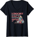 Womens i crochet but my favorite hobby is collecting yarn V-Neck Yarn Supply | Top Rated | High CTR Title