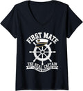 Womens First Mate The Real Captain Boat Lover Boating for Men V Neck Apparel High Search Demand Fan Favorite