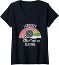 Womens I Crochet Past My Bedtime Yarn Lovers V-Neck Yarn Supply | Top Rated | High CTR Title