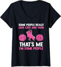 Womens some people really love cats and yarn cat V-Neck Yarn Supply | Top Rated | Perfect for Crafters