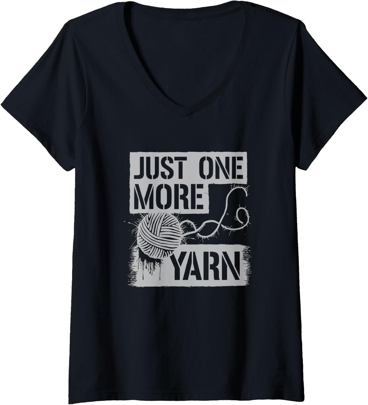 Womens Yarn Addict Life Just One More Yarn Design V-Neck Yarn Supply | Premium Quality | Perfect for Crafters