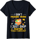 Womens Funny Crochet Yarn knitting Needles Lover Knit Yarn Hoarder V-Neck Yarn Supply | Premium Quality | High CTR Title