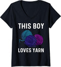 Womens Funny Knitting Gift For Boys Kids Crochet Yarn Thread V-Neck Yarn Supply | Trending 2025 | Customer Favorite
