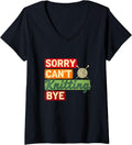 Womens Sorry Can u2019t Knitting Bye Humor Knitter Sarcastic Yarn V-Neck Yarn Supply | High Search Volume | Best Sell...