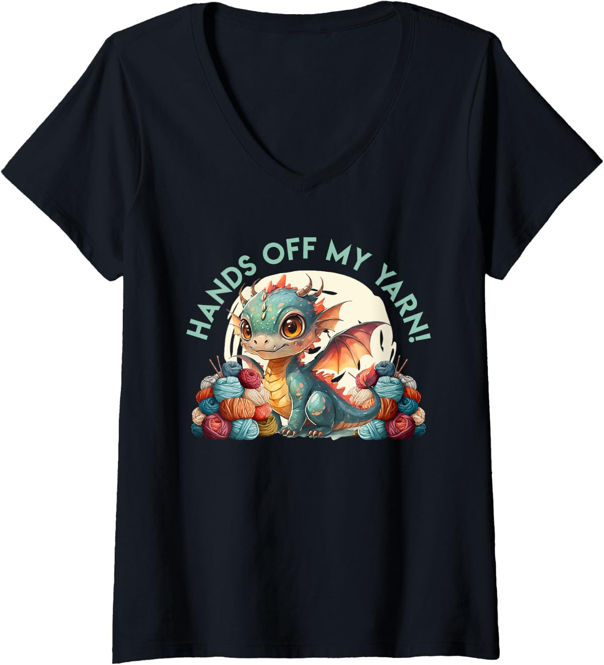 Womens Yarn Collection HANDS OFF MY YARN Funny Yarn Collector V-Neck Yarn Supply | High Search Volume | Customer Favo...
