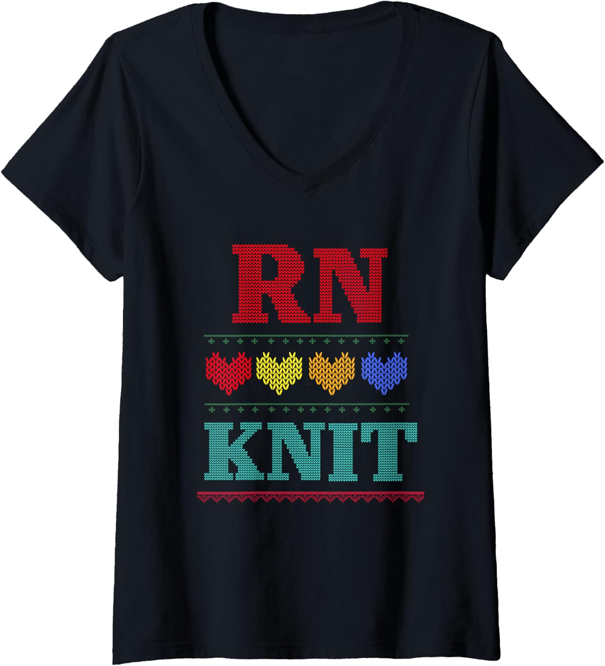 Womens Nurses Hobby Knitting Crafts, Stitch & Yarn RN Love to Knit V-Neck Yarn Supply | Top Rated | High CTR Title