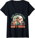 Womens Yarn Collector YARN COLLECTION DON'T TOUCH Yarn Hoarder V-Neck Yarn Supply | Premium Quality | Perfect for Cra...