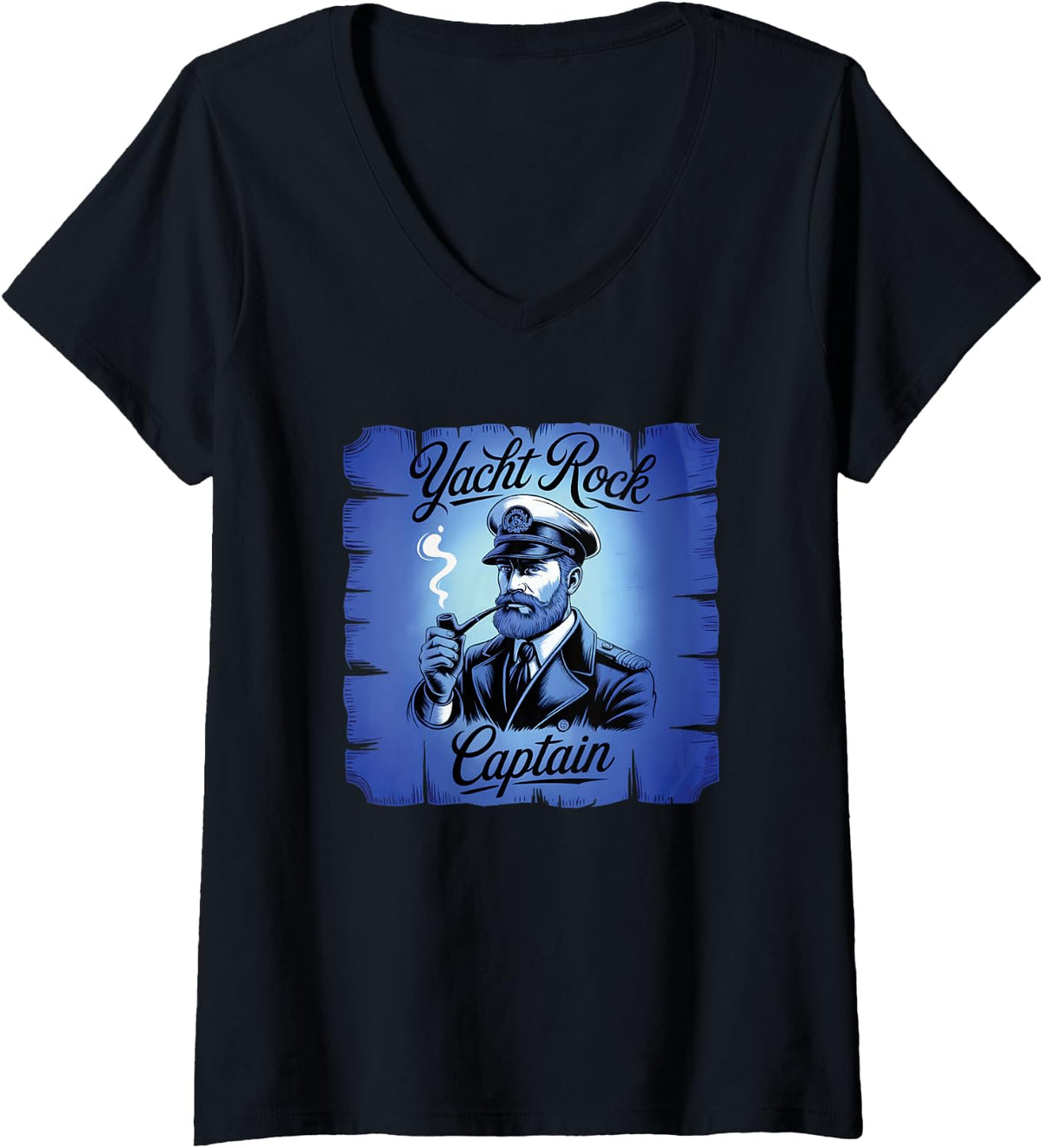 Womens Funny Yacht Rock Captain Boat Party Sailor Boating V Neck Apparel Trending US Everyday Wear