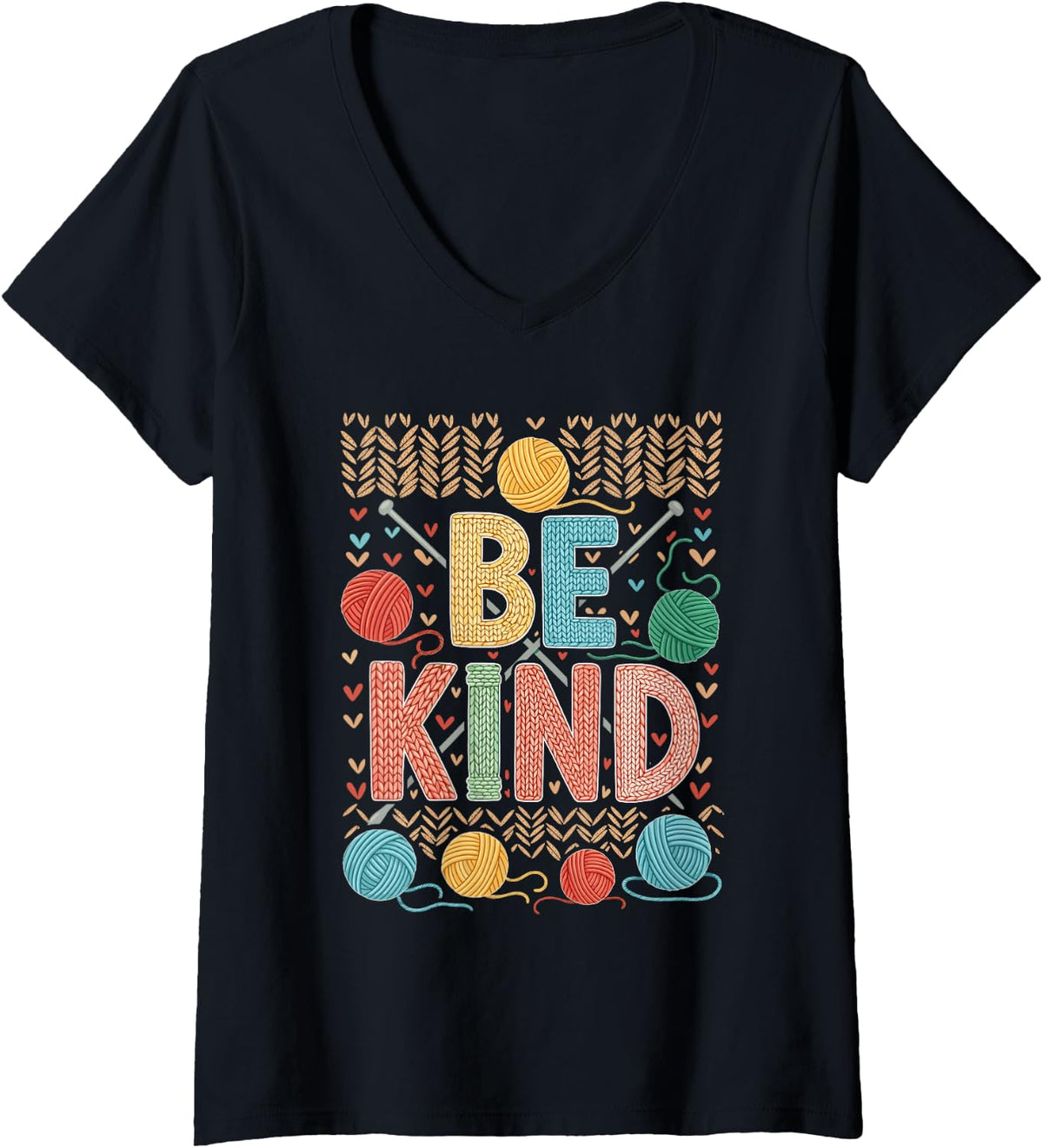 Womens Be Kind Knitting Yarn Crochet Crafter V-Neck Yarn Supply | Premium Quality | High CTR Title