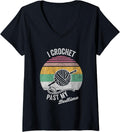 Womens I Crochet Past My Bedtime Yarn Lovers Humor V-Neck Yarn Supply | Top Rated | High CTR Title