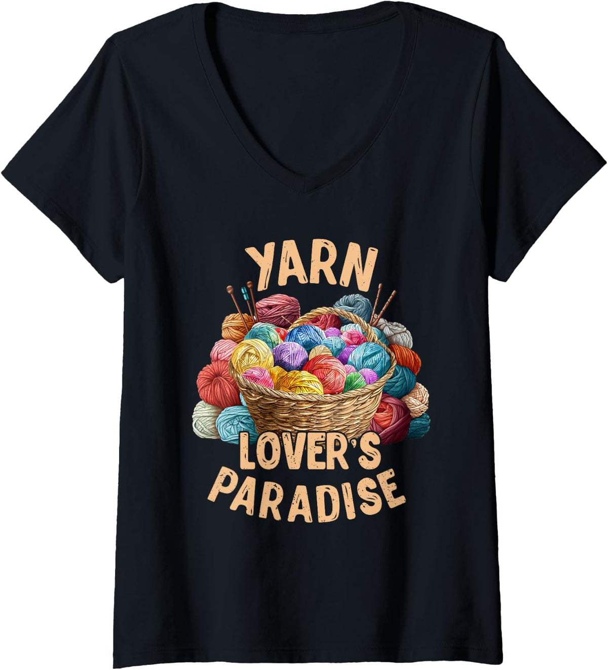 Womens Yarn Collection YARN LOVER'S PARADISE Funny Yarn Collector V-Neck Yarn Supply | Viral US Pick | Perfect for Cr...