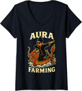 Womens Indonesian Boat Racing Kid Kid Aura Farming On Boat V Neck Apparel Premium Print Everyday Wear