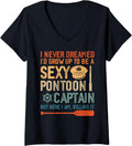 Womens Funny Sexy Pontoon Captain Men Women Cool Pontoon Lover Boat V Neck Apparel High Search Demand Hot Right Now