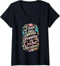Womens Funny Crochet Lover Shopping and Yarn Life V-Neck Yarn Supply | High Search Volume | Best Seller Choice