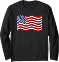 American Flag with Sailboats Long Sleeve Long Sleeve T Shirt Viral TikTok Find Fan Favorite