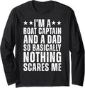 Boat Captain And A Dad Funny Sarcastic Boating Dad Long Sleeve Long Sleeve T Shirt Viral TikTok Find Best Seller Look