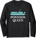 Womens Pontoon Queen Shirt Pontoon Lake Shirt Pontoon Boat Long Sleeve Long Sleeve T Shirt Premium Print Gift Ready