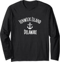 Fenwick Island Delaware Boating Sailing Nautical Boat Anchor Long Sleeve Long Sleeve T Shirt Viral TikTok Find US Top Pi