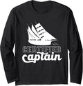 Certified Captain Sailboat Sail Sailing Sailor Long Sleeve Long Sleeve T Shirt Premium Print Hot Right Now