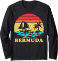 Bermuda Sailing Vintage Palm Tree Sailboat Summer Sailor Long Sleeve Long Sleeve T Shirt Trending US Hot Right Now