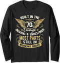 Vintage 1970s Built In The 70s Seventies Funny Birthday Long Sleeve Apparel | US Viral Style