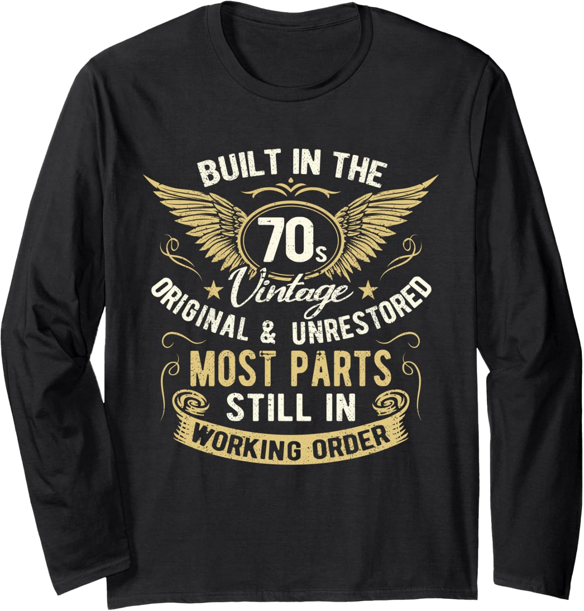 Vintage 1970s Built In The 70s Seventies Funny Birthday Long Sleeve Apparel | US Viral Style