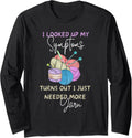 Funny Knitting Tee Yarn Lover Cute Crafty Knitter Long Sleeve T-Shirt | Viral US Pick | Perfect for Crafters