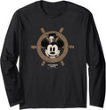 Disney 100 Mickey Mouse Steamboat Willie Wheel D100 Long Sleeve Long Sleeve T Shirt Premium Print Gift Ready
