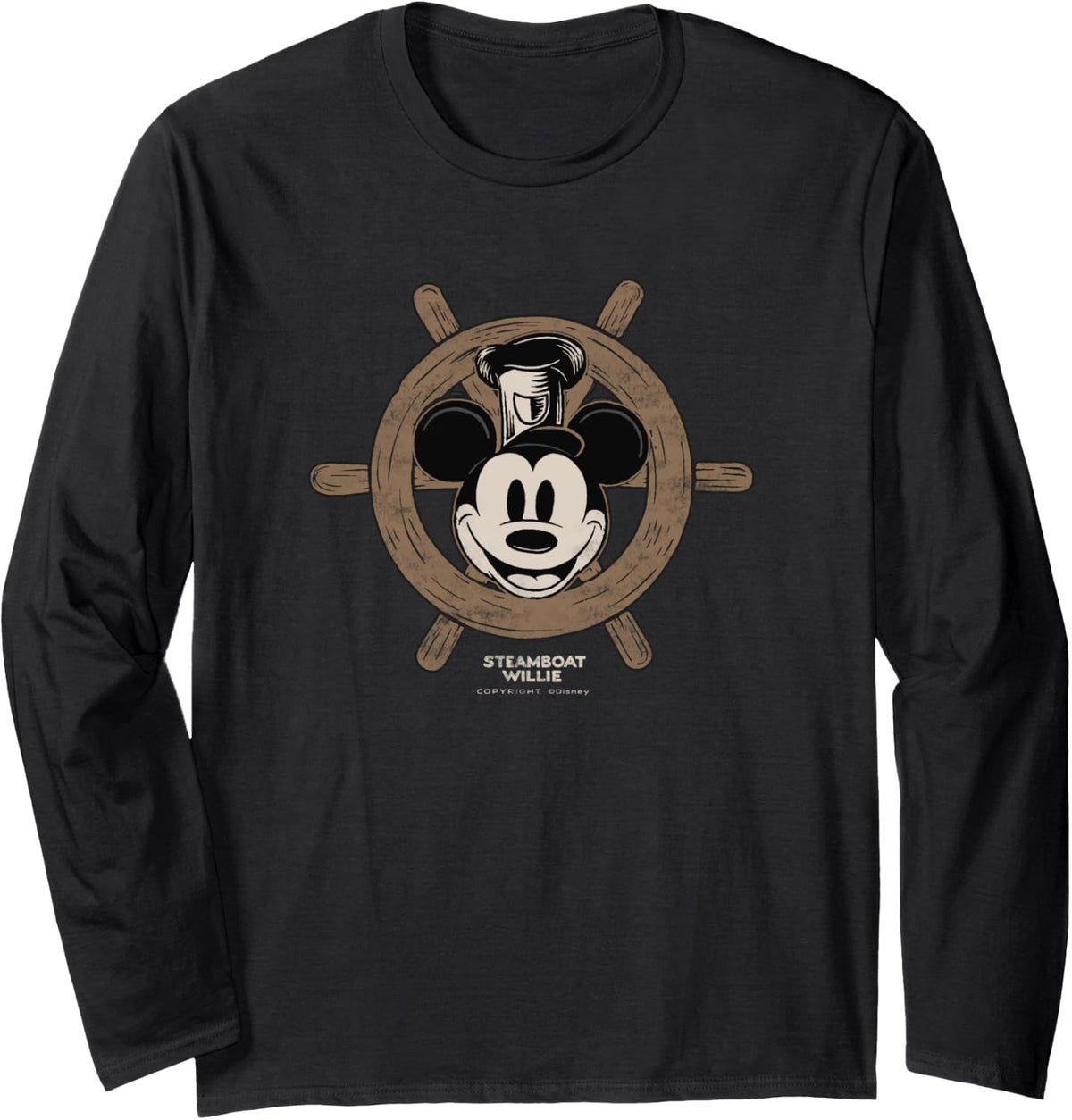 Disney 100 Mickey Mouse Steamboat Willie Wheel D100 Long Sleeve Long Sleeve T Shirt Premium Print Gift Ready