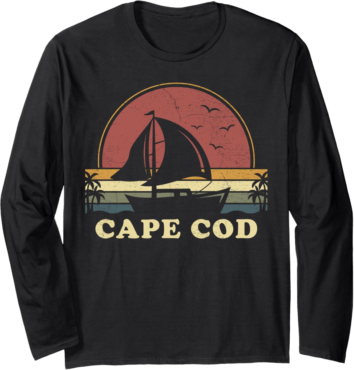 Vintage Cape Cod Sailing Sailboat Summer Boating Sailor Long Sleeve Long Sleeve T Shirt Viral TikTok Find Everyday Wear