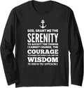 Serenity Prayer with Anchor Weekend Boating Party Long Sleeve Long Sleeve T Shirt Premium Print Everyday Wear
