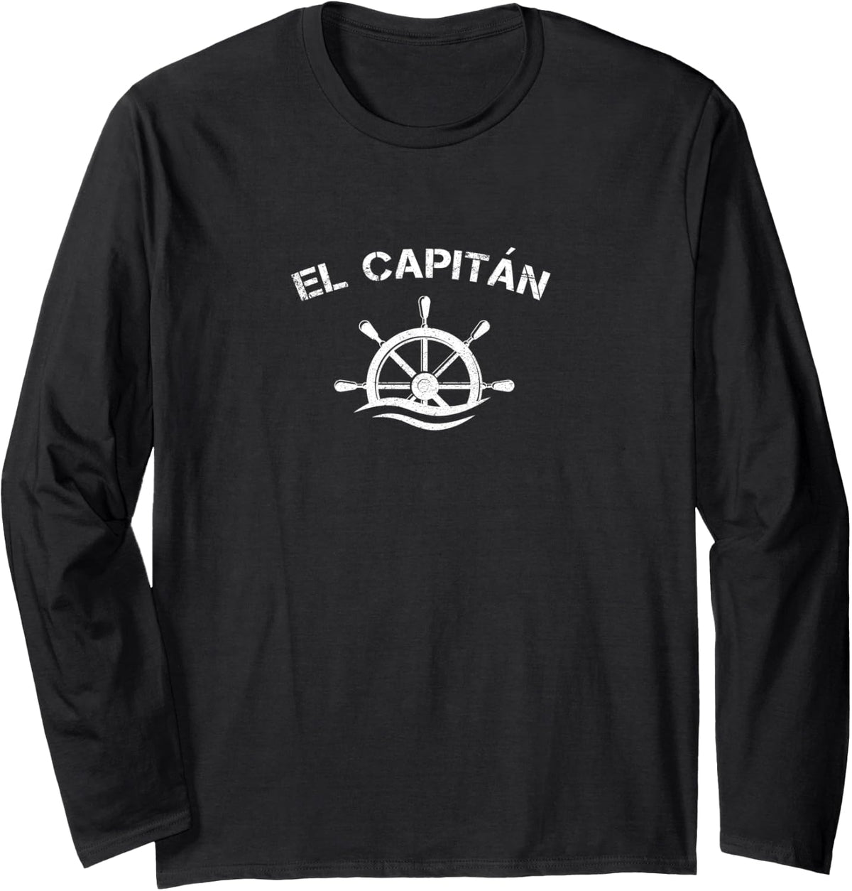 Boat Captain Pontoon Wave Boating Nautical Men El Capitan Long Sleeve Long Sleeve T Shirt Comfort Fit US Top Pick