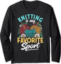Knitting Is My Favorite Sport Knitting Knitter Yarn Lover Long Sleeve Yarn Supply | Viral US Pick | Best Seller Choice