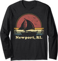 Vintage RI Newport Sailing Sailboat Summer Boating Sailor Long Sleeve Long Sleeve T Shirt Viral TikTok Find Hot Right No