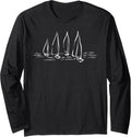Sailboats Nautical Design Boating Boats Gift Outdoorsman Long Sleeve Long Sleeve T Shirt Streetwear Style US Top Pick