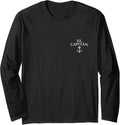El Capitan Vintage White Left Captain Boat Sail Long Sleeve Long Sleeve T Shirt Premium Print Everyday Wear